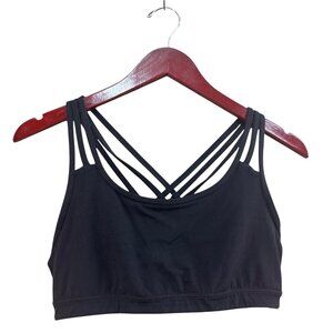 Athleta Black Strappy Back Sports Bra M Activewear